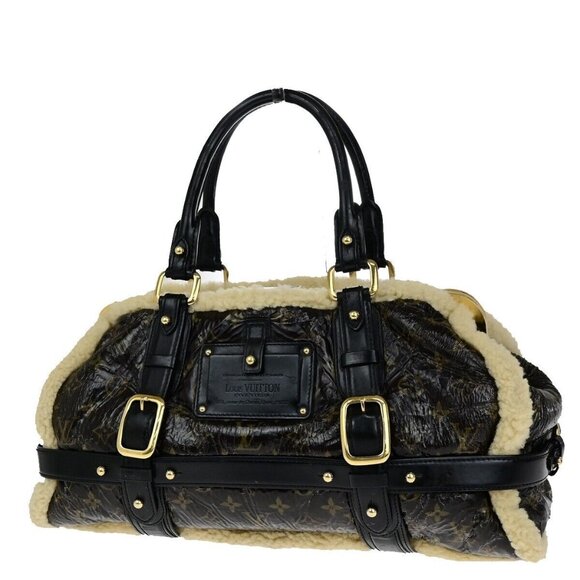 LOUIS VUITTON Storm Hand Bag Monogram Shearling Patent Leather M95574 - Picture 1 of 1